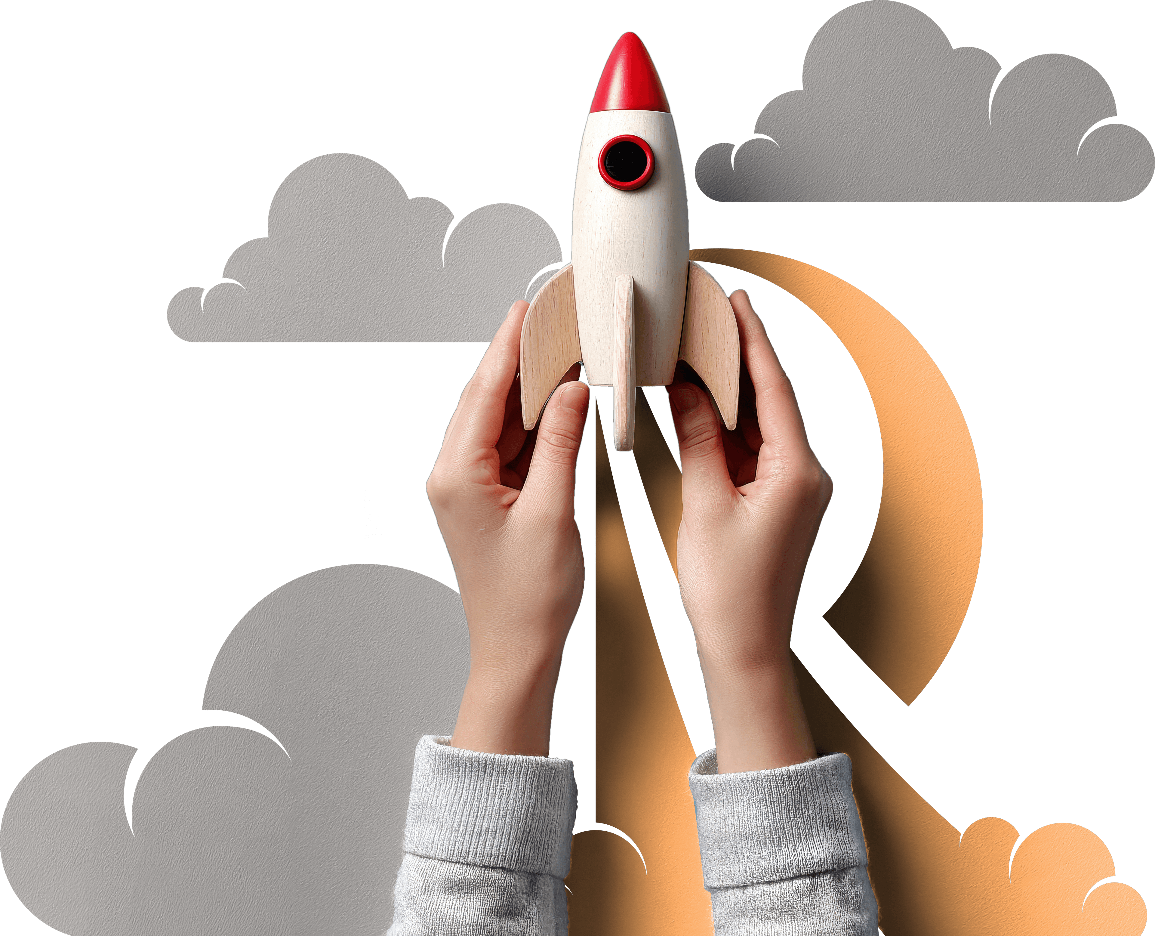 Wooden toy rocket - Rocketella Studios